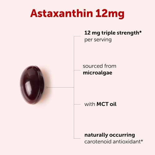 Micro Ingredients Astaxanthin 12mg Per Serving with MCT Oil, 120 Softgels - Image 3