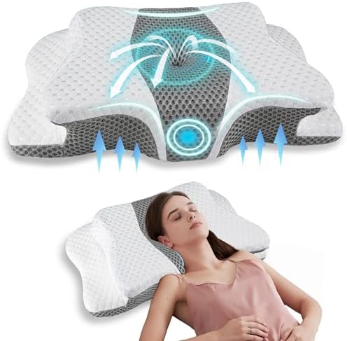 Pain Relief Cervical Pillow for Neck Support, Adjustable Ergonomic Pillow by QIUBABYO