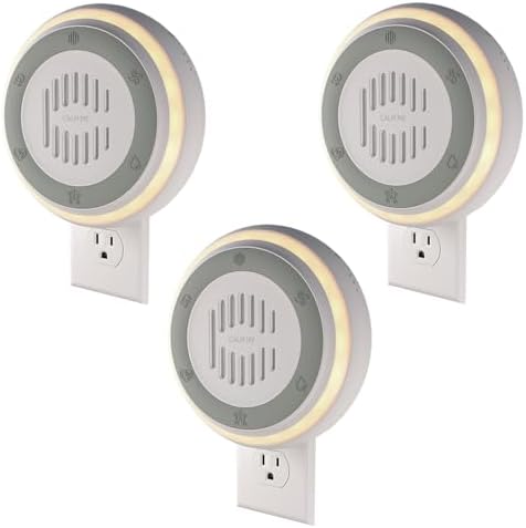 (3 Pack) Calm Me White Noise Machine for Office Privacy & Noise Canceling, Plug in Wall Sound Machine for Therapy Office Used in Hospitals Clinics & Spas, 20 Soothing Natural Sounds, Compact Design. by calmme