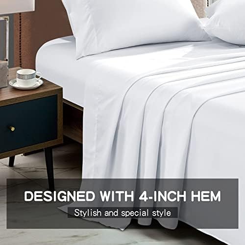 FreshCulture Twin Flat Sheet - Hotel Quality Twin Flat Sheet Only - Brushed Microfiber Top Sheet - Ultra Soft & Breathable - Wrinkle-Free - Easy Care - Single Flat Sheet (Twin, White) - Image 2