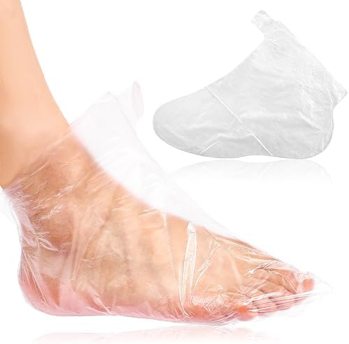 Plastic Foot Covers for Feet - 100pcs Pedicure Liners Disposable Clear Plastic Socks Disposable Foot Covers for Paraffin Bath, Pedicure, Spa, Shoes by Unknown