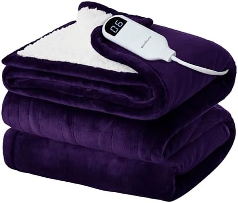 Bedsure Heated Blanket Twin Size, Electric Blanket with Preheat, Purple by Unknown