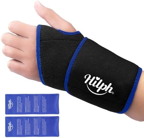 Hilph Wrist Ice Pack Wrap, Carpal Tunnel Relief Wrist Brace with 2 Gel Pack by Hilph