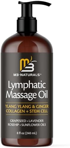Lymphatic Drainage Oil for Massage Therapy with Ylang Ylang, 8 fl oz by M3 by M3Naturals