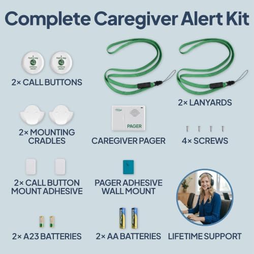 Smart Caregiver Pager System with 2 Call Buttons for Elderly Assistance, Fall Prevention, and Nurse Calling | Wearable Wireless Pager for Patient Help at Home | USA-Based Company and Customer Support - Image 3