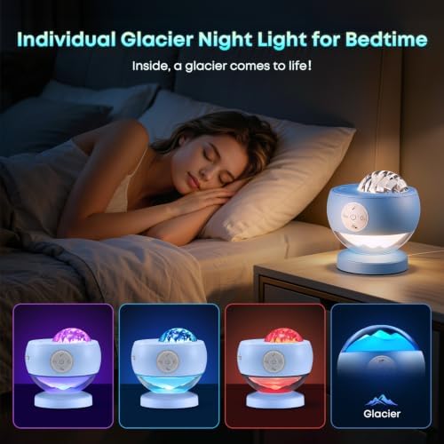 COOLNIGHT Ambient Lighting Sound Machine Aurora Night Light Projector with 30 Sounds,16 Colors Star Northern Lights Projector, Remote Timer Ocean Projector for Bedroom Gaming Living Room - Image 4