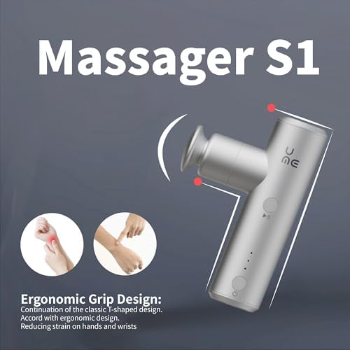 S1 mini Handheld Percussion Massage Gun Deep Muscle Tissue, Silver - Image 5