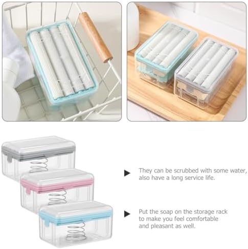 3Pcs Roller Soap Box Foaming Soap Dish with Drainage for Bathroom Countertop Multi-Functional Set - Image 7