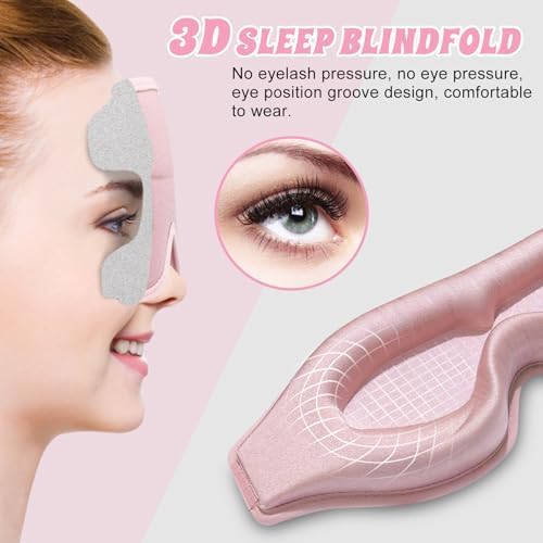 3D Advanced Eye Mask for Sleeping，Ultra Delicate Soft Skin Friendly Eye mask，100% Blackout Sleep Eye Mask for Sleep, Eyelash Extension Sleep mask - Image 5