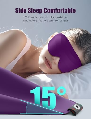 Sleep Mask for Side Sleeper Women Men, EVA BELLE Eye Mask for Sleeping Light Blocking, 3D Sleeping Mask Blackout, Soft Breathable Eye Shade Cover with Adjustable Elastic Strap for Travel Home Nap Rest - Image 5