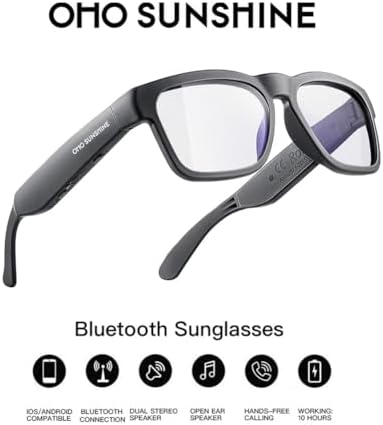 OhO Open Ear Smart Glasses, UV400 Z87.1 Lightweight Bluetooth Sunglasses - Image 4