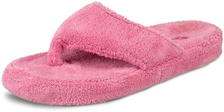 Acorn Women's Spa Thong Slippers with Cloud Contour Comfort - Arch Support and Plush Fluffy Terry Lining, Perfect for Beach, Camping, Poolside, or Bathroom Wear by AcornFootwear