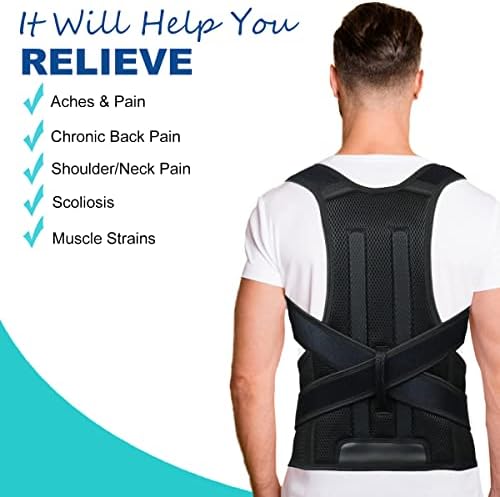 Posture Corrector for Men and Women,Adjustable Back Brace for Upper and Lower Back Pain Relief - Improve and Neck,Shoulder,Back Relieve M(29"-33") - Image 2