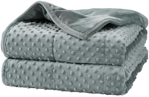 Alomidds Weighted Blanket for Adults 15lbs Queen 60"x80" Minky Grey by Alomidds
