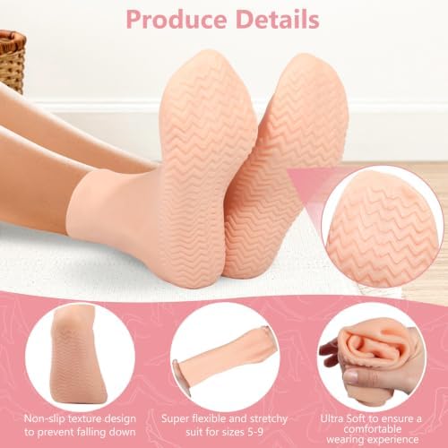 Silicone Moisturizing Socks for Dry Cracked Feet for Men & Women - Image 3