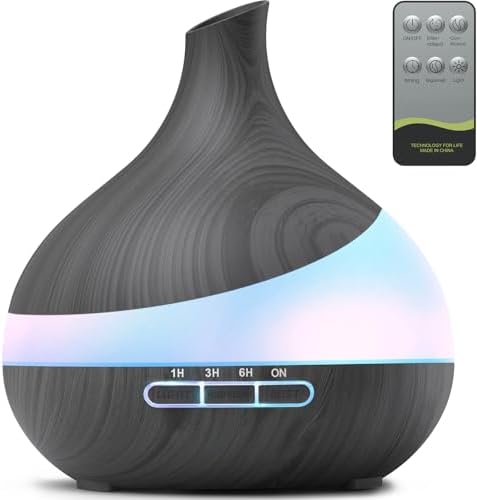 HJTHJT 500ML Essential Oil Diffuser for Home: 14 Color LED Humidifier by HJTHJT