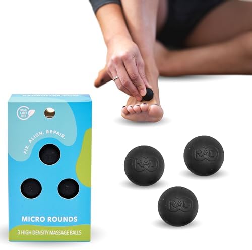 RAD Micro Rounds – Yoga Deep Tissue Massage Ball Set (Small 0.75 Inch Balls, 3 Pack) – Targeted Myofascial Release for Feet, Plantar Fasciitis, Jaw & Hands – Trigger Point & Mobility Therapy by RAD