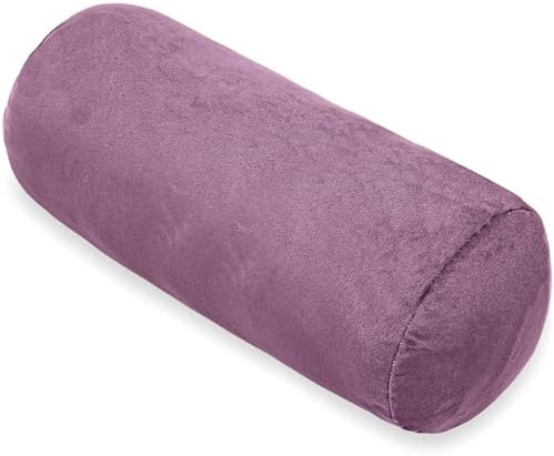 1 MIDDLE ONE Bolster Pillow with Removable Velvet Cover, Round Cylinder Neck Roll Pillow for Head, Back, Leg Support, Decorative Bed and Couch Pillow 16 x 6 Inches (Purple) by 1MIDDLEONE