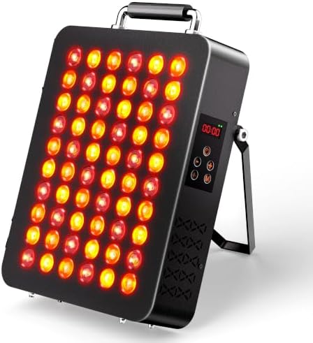 60 LEDs 300W Red Light Therapy - Upgraded 6-CORE LED Chips Red Infrared Light Device with 3 Modes, Timer & Stand, 660nm/850nm Near Infrared Light for Face & Body Care by Unknown