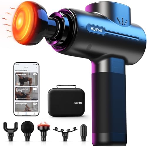 RENPHO Active+ Thermal Massage Gun with Heat, App Control, Muscle Massager by RENPHO
