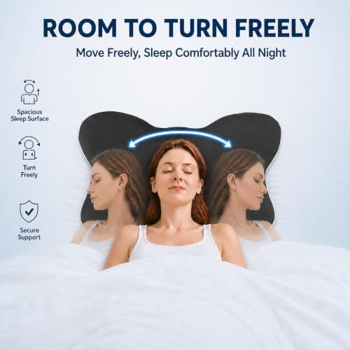 SLEEP ZONE Butterfly Cervical Neck Pillow, Ergonomic Memory Foam Pillow - Image 5