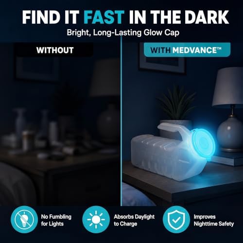 MedVance Urinals for Men 1000ml, Spill Proof Glow in the Dark Lid, 4 Pack - Image 4