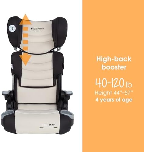 Baby Trend Protect 2-in-1 Folding Belt-Positioning Booster Seat, Dash Tan - Image 4