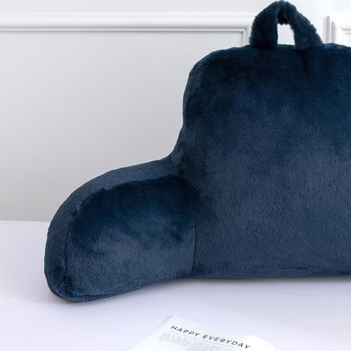 Aimuan Reading Pillow Bed Rest Wedge Large Adult Backrest Pillow with Arms Back Support for Sitting Up in Bed Cushion Incline Rest Sleeping Snoring Pillow, Dark Blue Large - Image 5