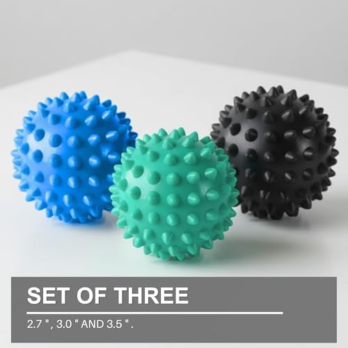 LEZER Spiky Massage Ball, Trigger Massage Point, Plantar Fasciitis, Deep Tissue Myofascial Release Tool, Foot Massager, Muscle Knot Relief, Physical Therapy, Set of 3 - Image 2