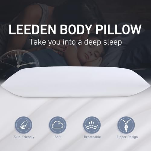 Leeden Full Body Pillow 20 x 54 for Side Sleepers White Support - Image 4