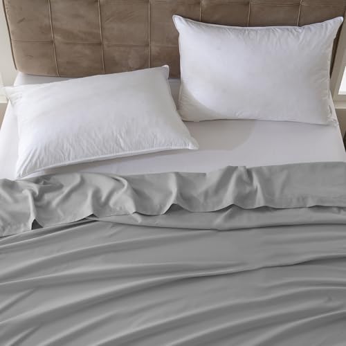 ZPECC King Flat Sheet Only 1 Pack, Durable Light Gray Top Bed Sheets Hypoallergenic Soft Brushed Microfiber Color-Coded Label, 105"x102" - Image 7