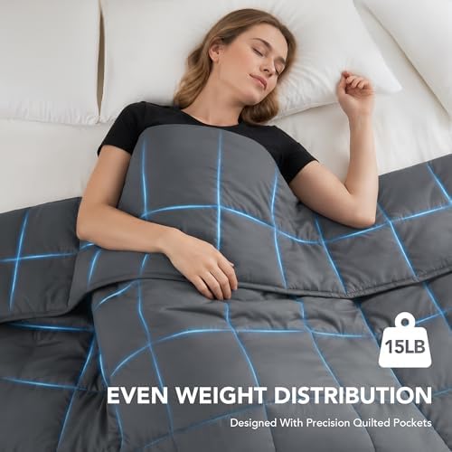 Deconovo Weighted Blanket for Adults, Cooling Heavy Comforter for Sleeping - Image 3