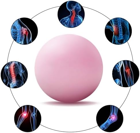 WOVTE Massage Lacrosse Ball for Sore Muscles, Shoulders, Neck, Back, Foot, Body, Deep Tissue, Trigger Point, Muscle Knots, Yoga and Myofascial Release (Pink) - Image 3