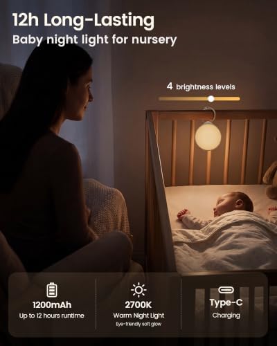 Glocusent Sound Machine Baby CrySense with 35 Non-Looping Soothing Sounds - Image 5