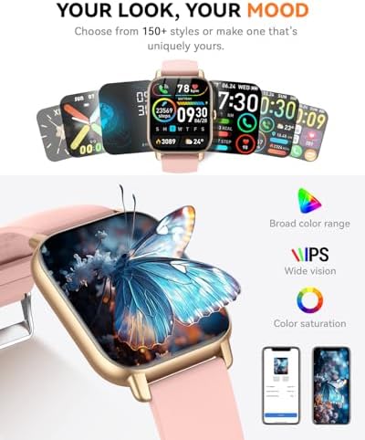 Smart Watches for Men Women, Fitness Tracker with Activity Counter/Sleep Monitor, IP68 Waterproof Smart Watch for Android iPhone iOS Compatible (Dusty Rose, 1.83) - Image 5