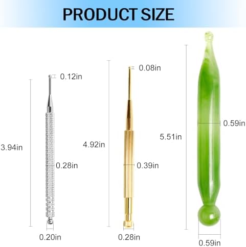 4PCS Massage Tools Acupuncture Pen Self Massage Gua Sha Pointing Pen with Silver Stainless Steel Ear Point Acupuncture Pen with Gold Double Headed Ear Massage Pen - Image 2