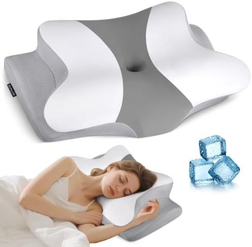 Cervical Neck Pillow for Pain Relief - Ergonomic Pillow Side Sleeper Pillow for Sleeping, Orthopedic Bed Pillow Neck Support Pillow, Contour Memory Foam Pillows for Side Back Sleepers by BESPILLOW