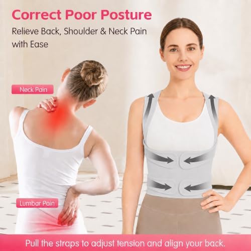 Posture Corrector for Women & Men, Adjustable Full Back Brace Support - Image 2
