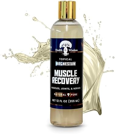 Health and Wisdom Magnesium Muscle Recovery - Topical Muscle and Joint Support - Improve Recovery, Relaxation and Soreness - Enhanced Absorption - 12 fl oz by HealthandWisdom