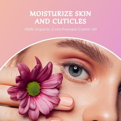 Organic Golden Castor Oil Roll-On with Rose Quartz Roller, Cold-Pressed Pure Organic Castor Oil Roller Ball for Hair Growth, Eyelashes, Eyebrows & Skin, 1.7 fl oz (2) - Image 4