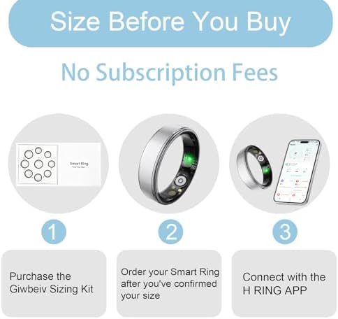 Smart Ring for Women Men, Health Fitness Tracker Ring with Heart Rate/Sleep Tracker/Blood Oxygen/HRV/Stress/Calorie/Steps, IP68 Waterproof for iOS & Android, No APP Fees(Silver,8#) - Image 2
