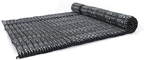 Leewadee - Foldable Floor Mattress - Japanese Roll Up Futon -Trifold Tatami Mat- Guest Floor Bed - Camping Mattress - Thai Massage Mat, Kapok Filled, 75 x 57 inches, Black by Leewadee