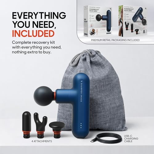 Sharper Image Powerboost Move Mini Percussion Massage Gun, Powerful & Quiet - Image 2