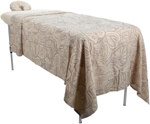 ForPro Designer Flannel 3-Piece Massage Sheet Set, Island Natural - Image 2