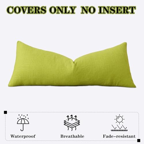 Kevin Textile Outdoor Waterproof 14”x36” Lumbar Pillow Cover 1 Pack, Green - Image 7