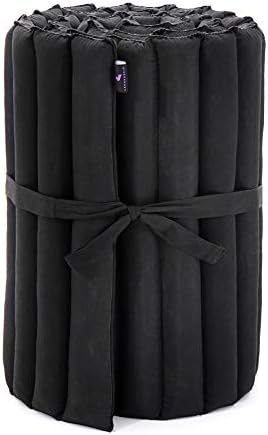 Leewadee - Foldable Floor Mattress - Japanese Roll Up Futon -Trifold Tatami Mat- Guest Floor Bed - Camping Mattress - Thai Massage Mat, Kapok Filled, 75 x 20 inches, Black - Image 4