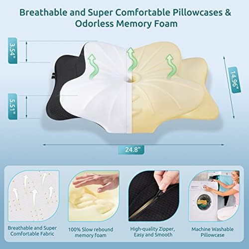DONAMA Cervical Pillow for Neck Pain, Ergonomic Memory Foam Contour Pillow - Image 2