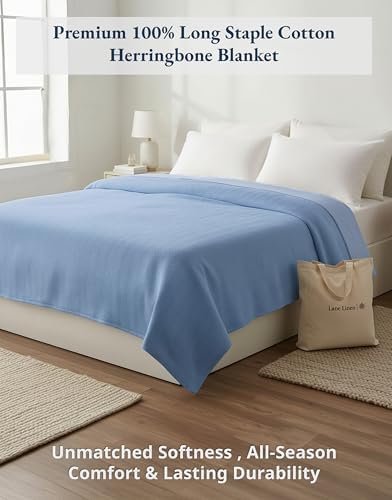 LANE LINEN Soft Blanket King, 350 GSM 100% Cotton Medium Weight - Image 5