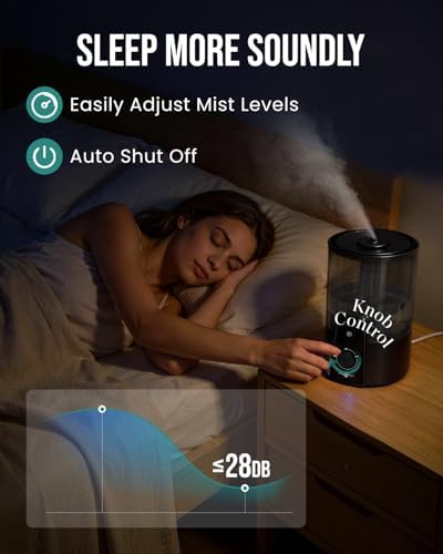 4L Humidifiers for Bedroom,Dishwasher Safe Design Easy Clean,Black - Image 5
