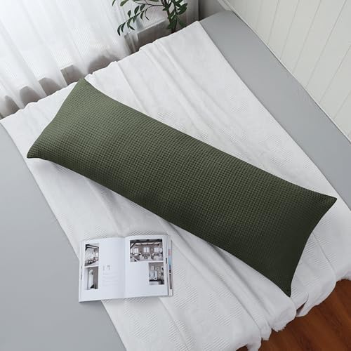 100% Egyptian Cotton 600 TC Waffle Weave Body Pillowcase with Zipper - Image 5